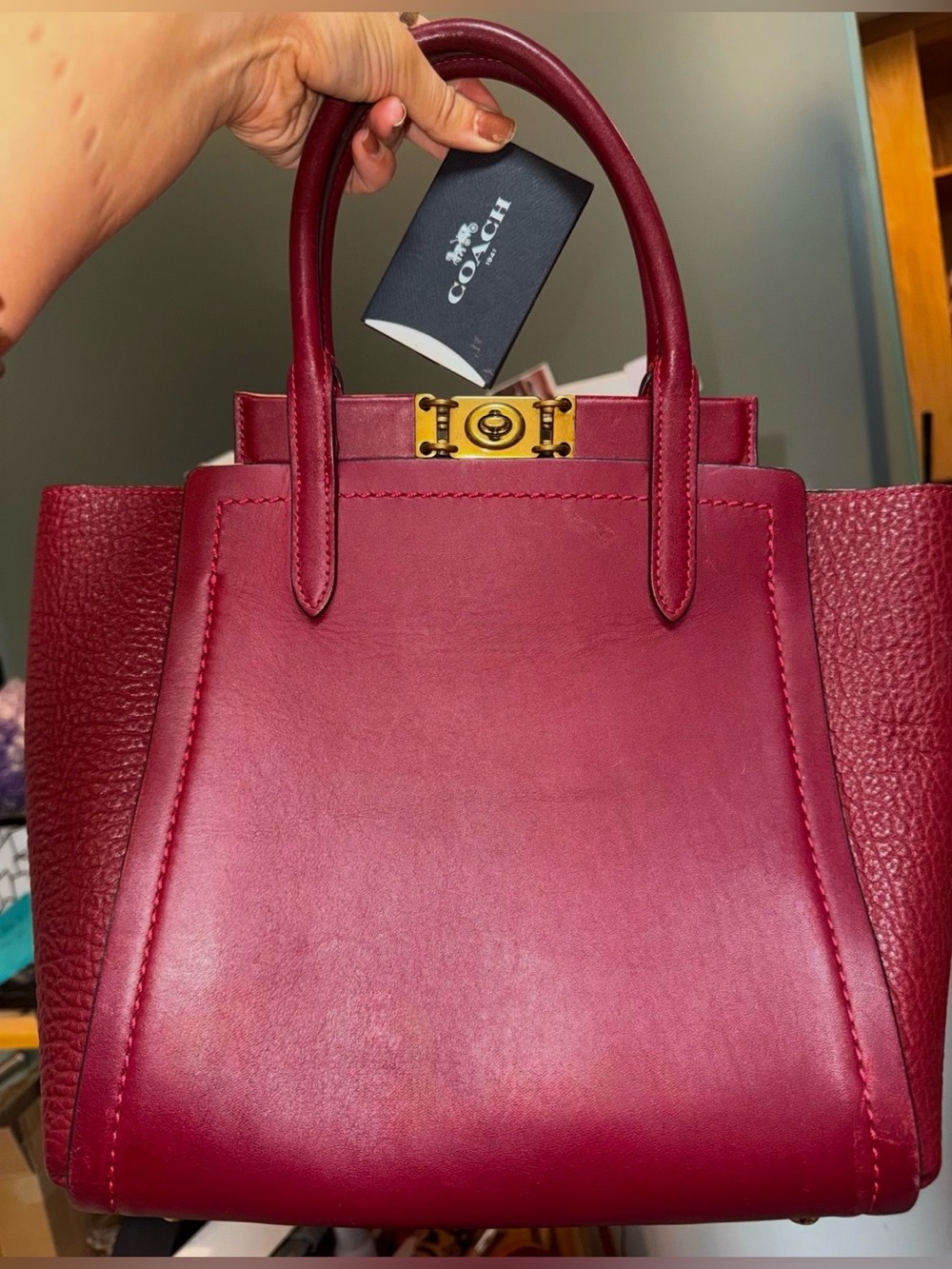 Coach 1941 Troupe | Designer Purse | Red / Maroon Leather Satchel | Tote